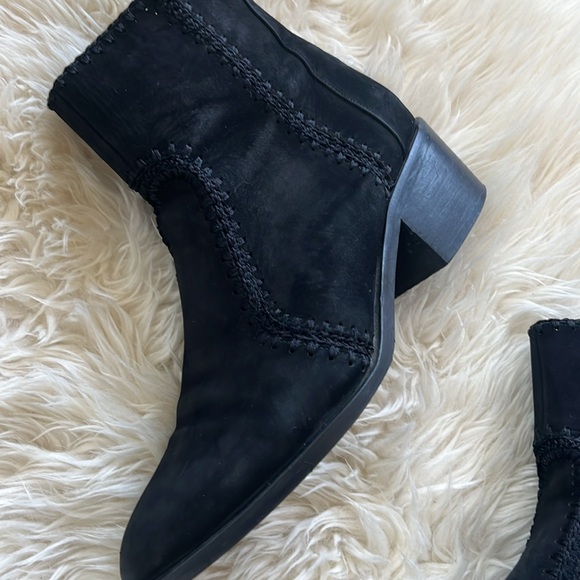 CHELSEA & VIOLET black suede Lucy crochet booties - Picture 7 of 7
